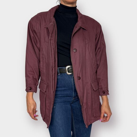 90s Towne London Fog Mauve Chore‎ Coat - Picture 1 of 8